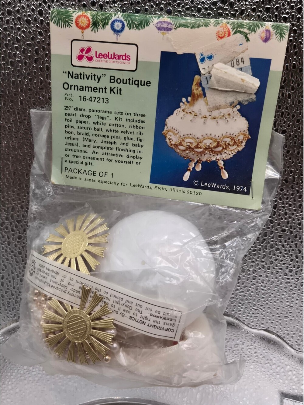 Leewards Nativity Boutique Ornament Kit Vintage 1974 Christmas Decoration Set